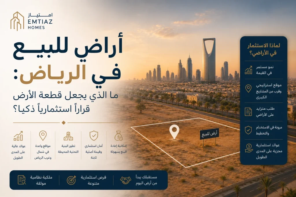 أراضٍ للبيع في الرياض: ما الذي يجعل قطعة الأرض قراراً استثمارياً ذكياً؟