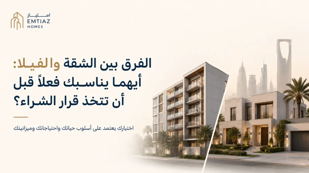 الفرق بين الشقة والفيلا: أيهما يناسبك فعلاً قبل أن تتخذ قرار الشراء؟